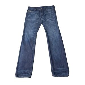 DIESEL Buster Jeans Mens 36x32 Regular‎ Slim Tapered Dark Wash Denim